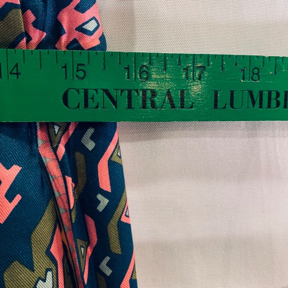 Boden geo print wide leg pant in blue, green and pink. Sz 12 - Picture 7 of 9